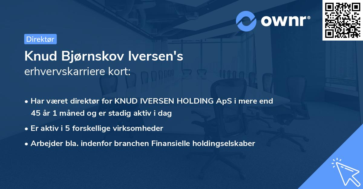 Knud Bjørnskov Iversen's erhvervskarriere kort