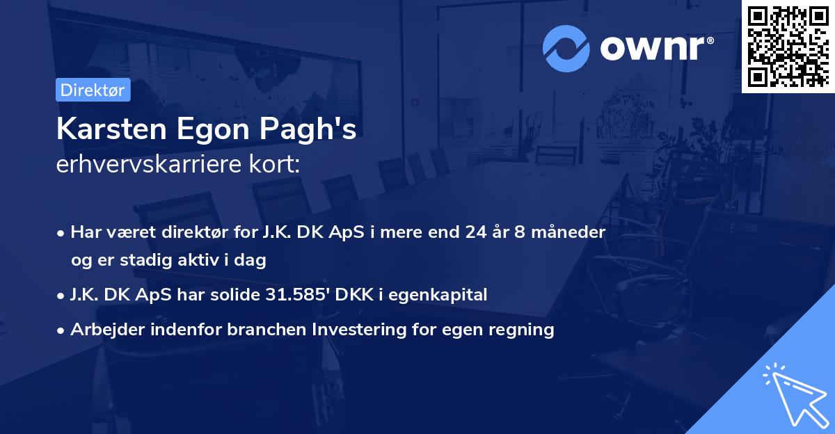 Karsten Egon Pagh's erhvervskarriere kort