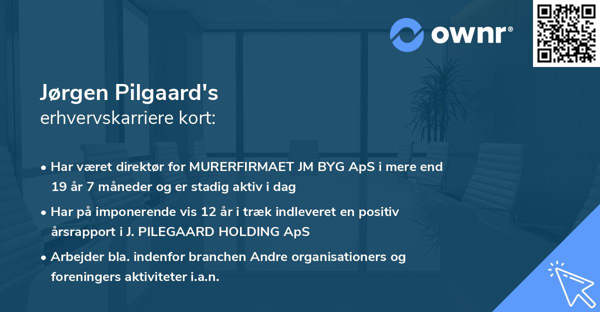Jørgen Pilgaard's erhvervskarriere kort