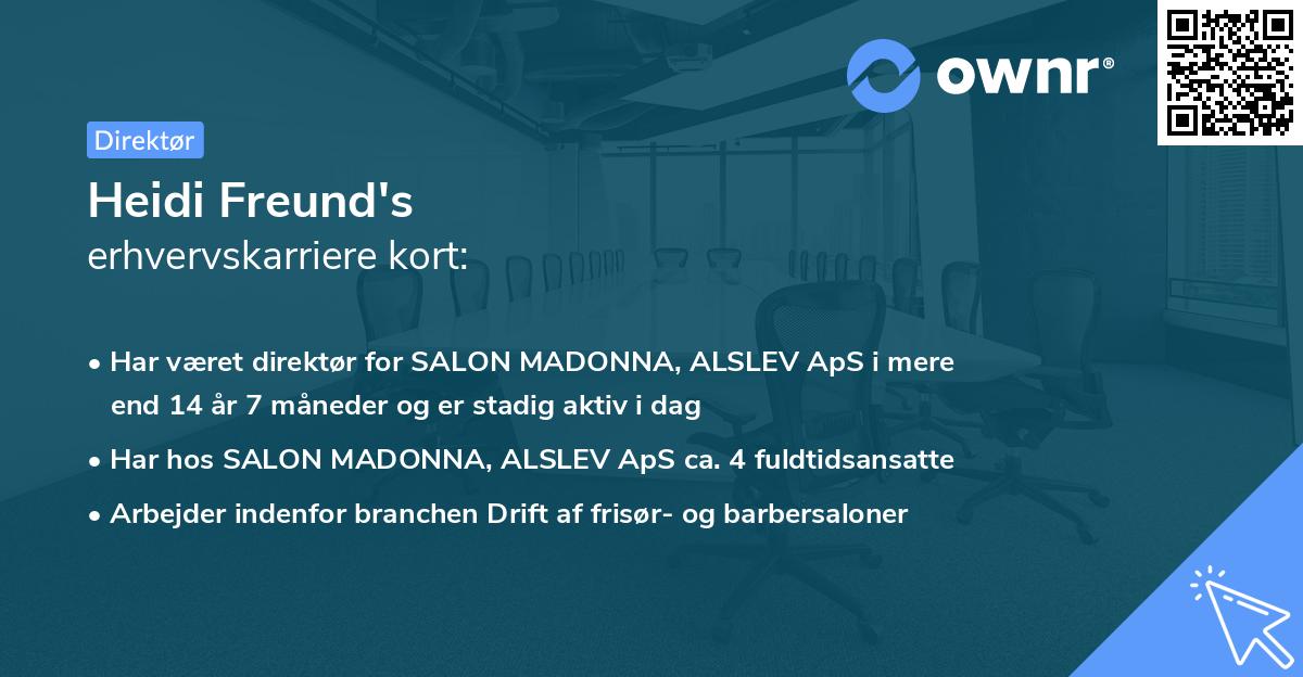 Heidi Freund's erhvervskarriere kort