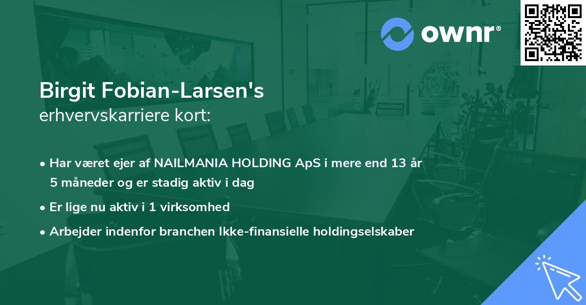 Birgit Fobian-Larsen's erhvervskarriere kort