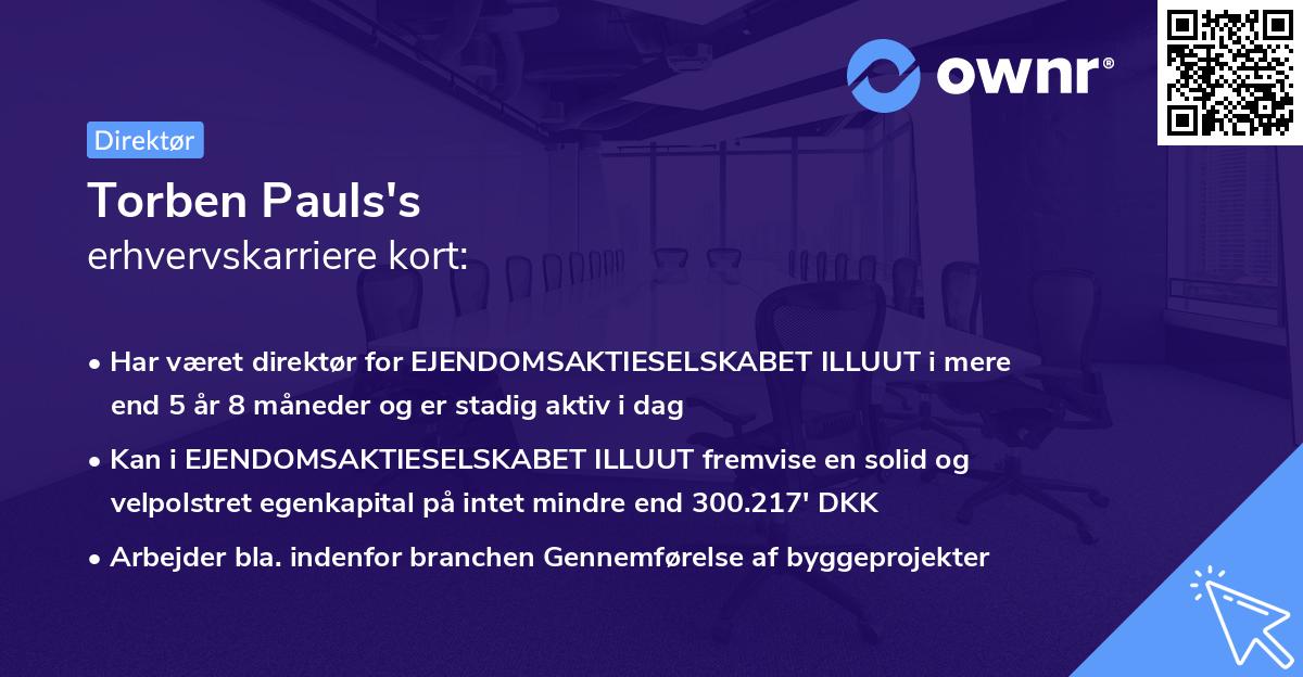 Torben Pauls's erhvervskarriere kort