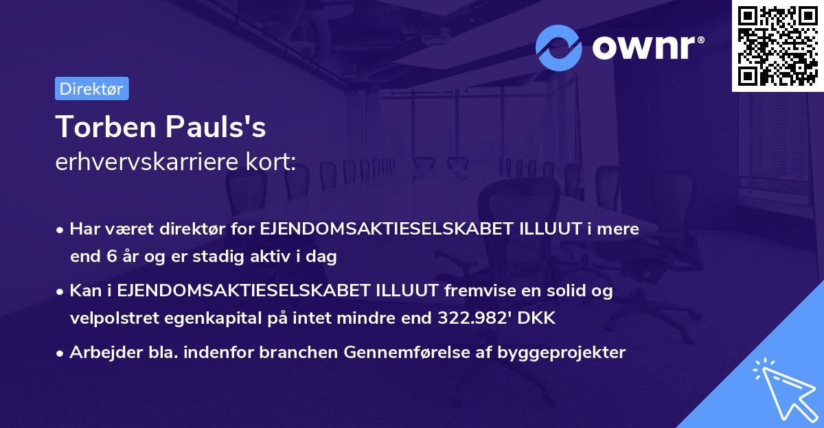 Torben Pauls's erhvervskarriere kort