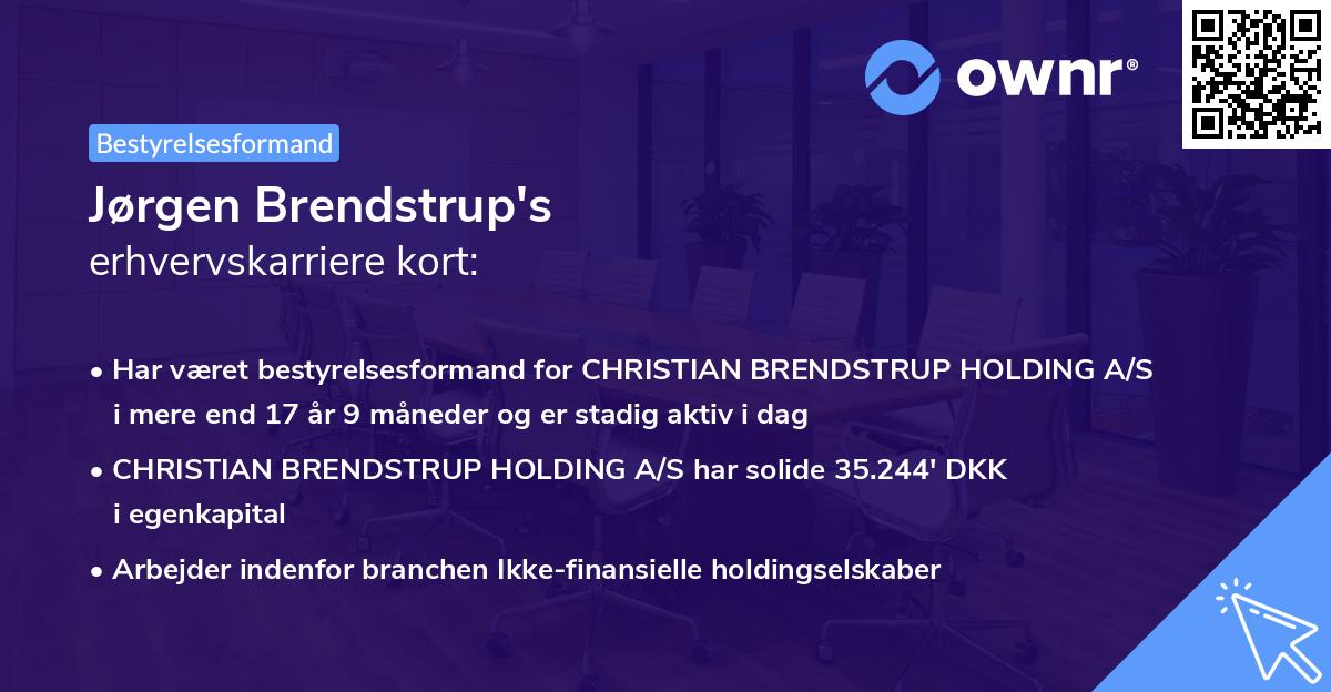 Jørgen Brendstrup's erhvervskarriere kort