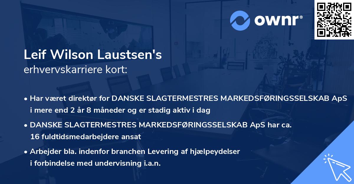 Leif Wilson Laustsen's erhvervskarriere kort