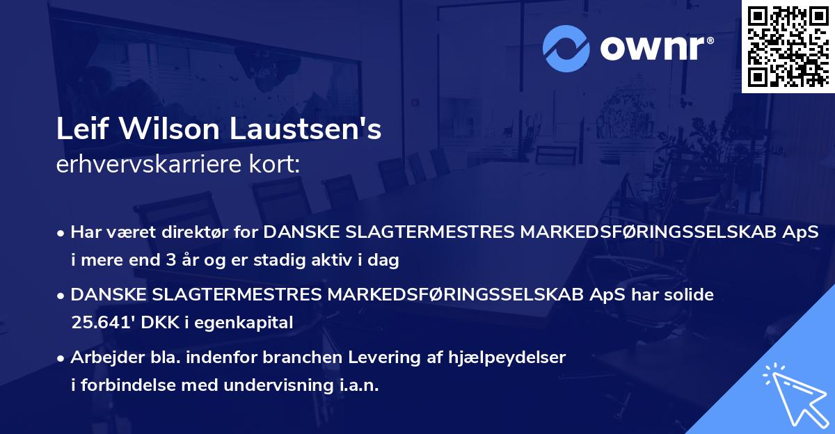 Leif Wilson Laustsen's erhvervskarriere kort