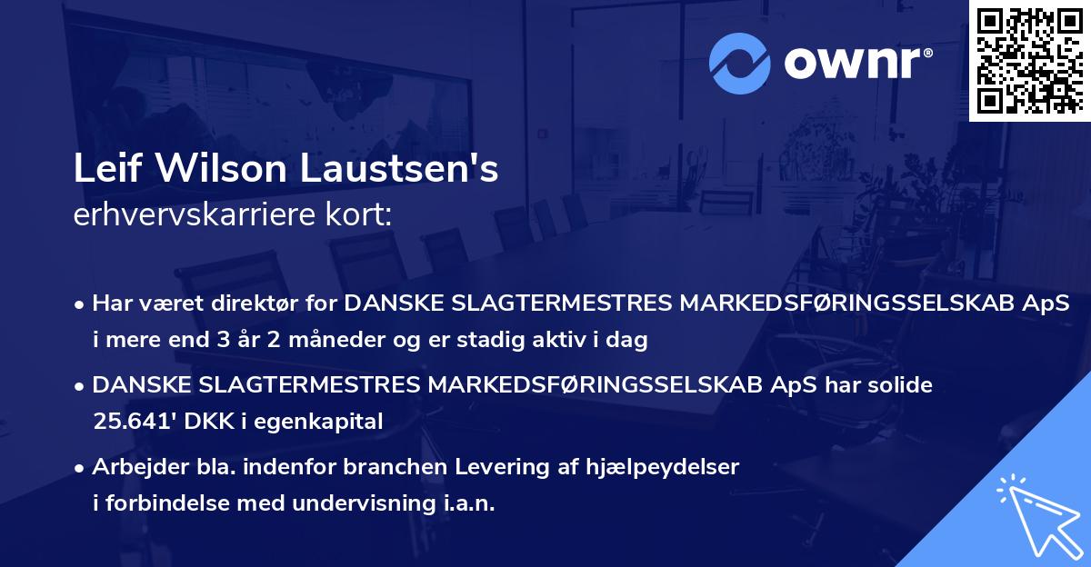 Leif Wilson Laustsen's erhvervskarriere kort