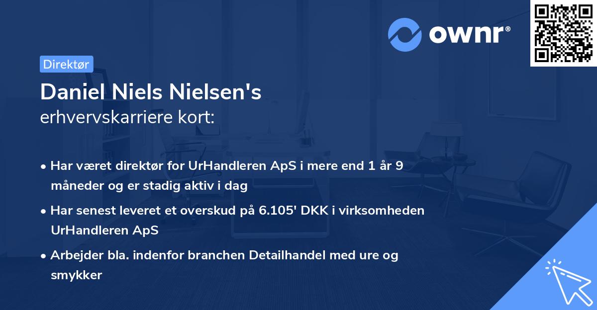 Daniel Niels Nielsen's erhvervskarriere kort