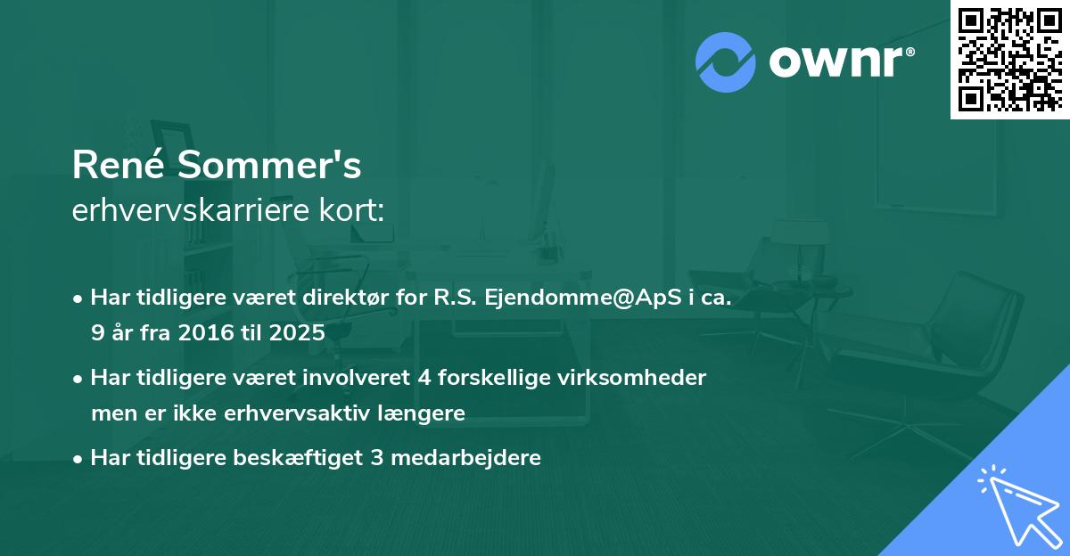 René Sommer's erhvervskarriere kort