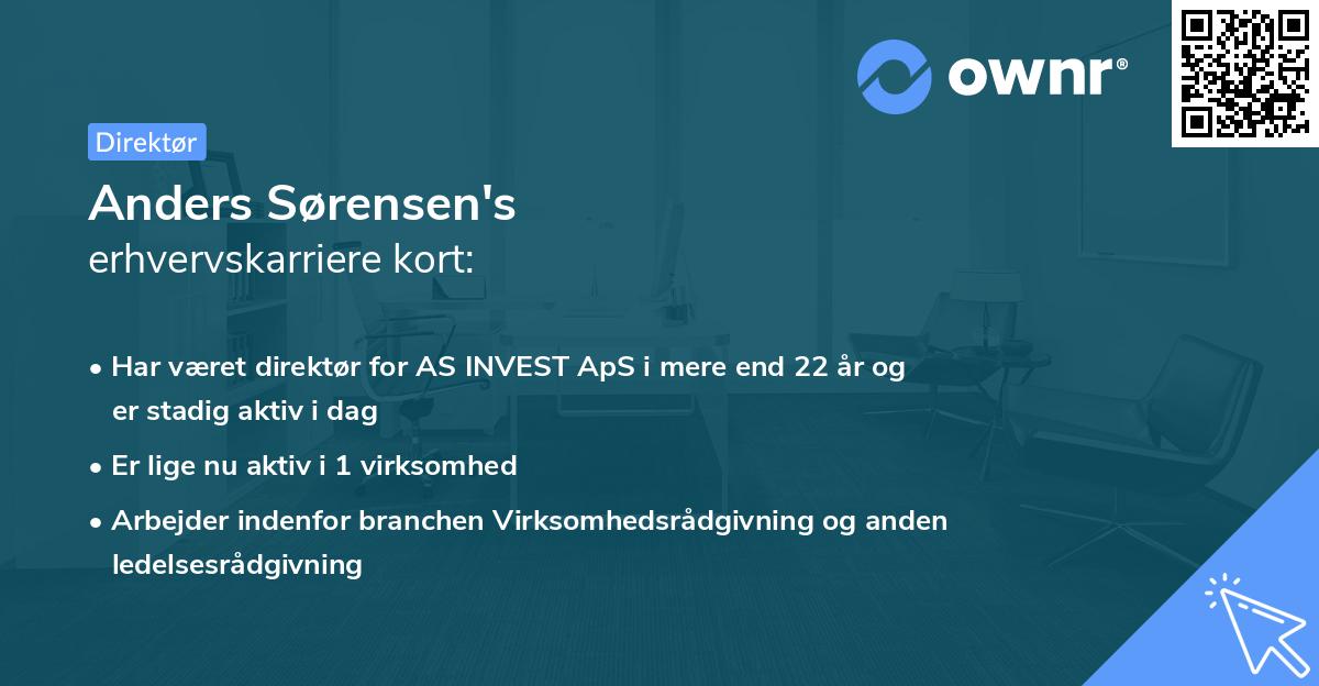 Anders Sørensen's erhvervskarriere kort