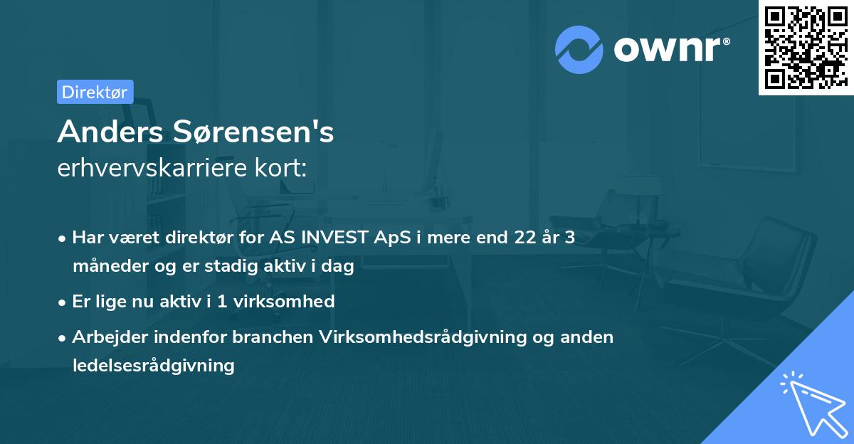 Anders Sørensen's erhvervskarriere kort