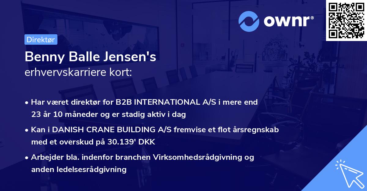 Benny Balle Jensen's erhvervskarriere kort