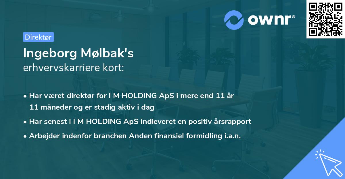 Ingeborg Mølbak's erhvervskarriere kort