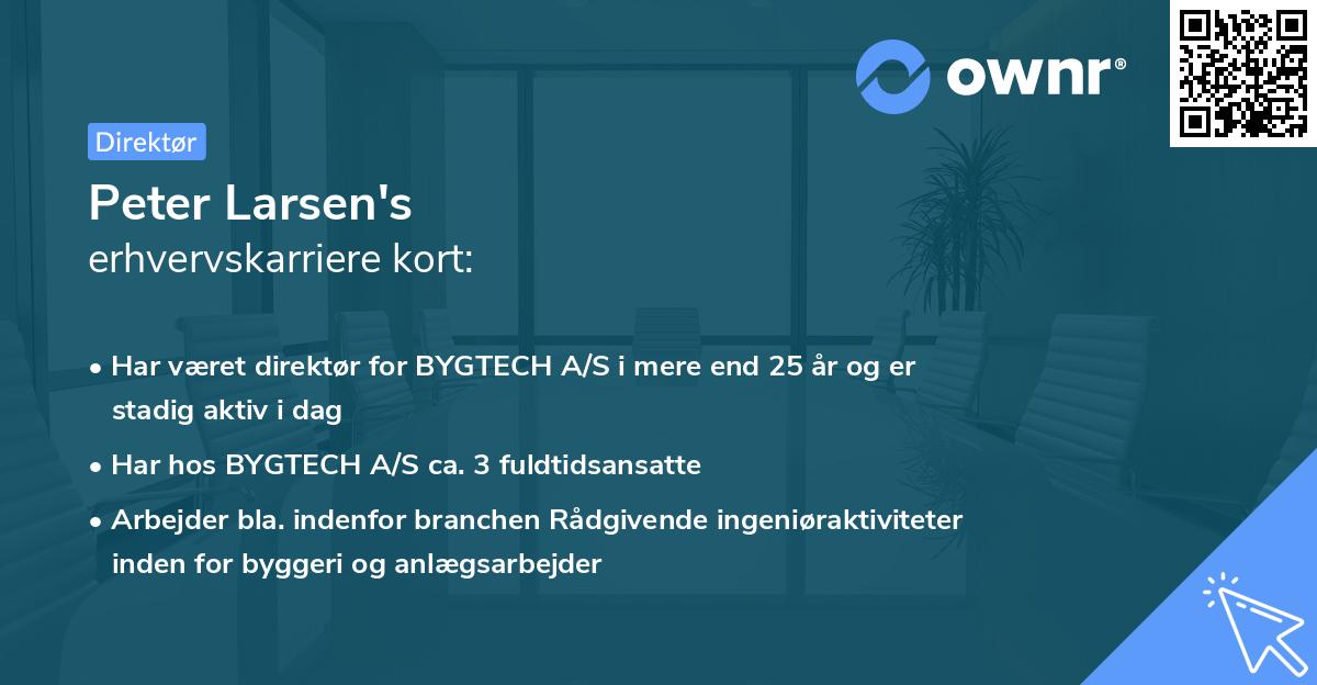 Peter Larsen's erhvervskarriere kort