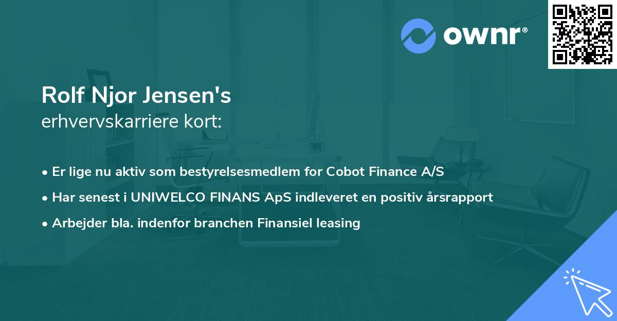 Rolf Njor Jensen's erhvervskarriere kort