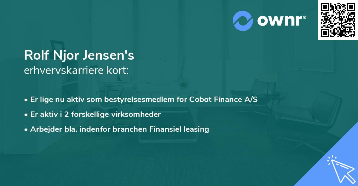 Rolf Njor Jensen's erhvervskarriere kort