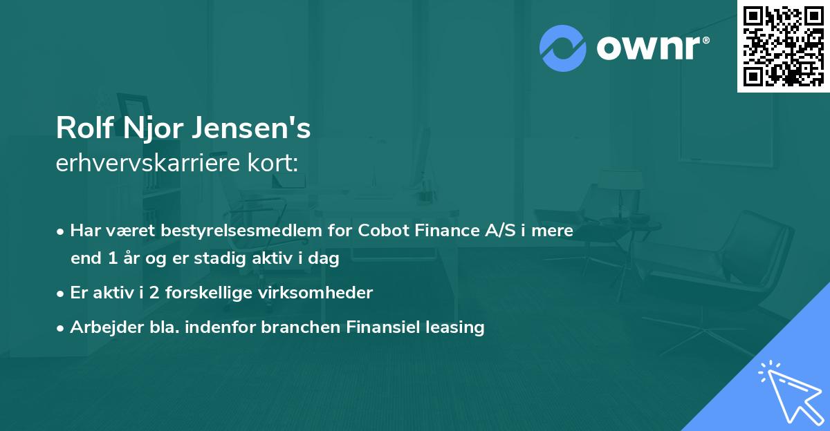 Rolf Njor Jensen's erhvervskarriere kort