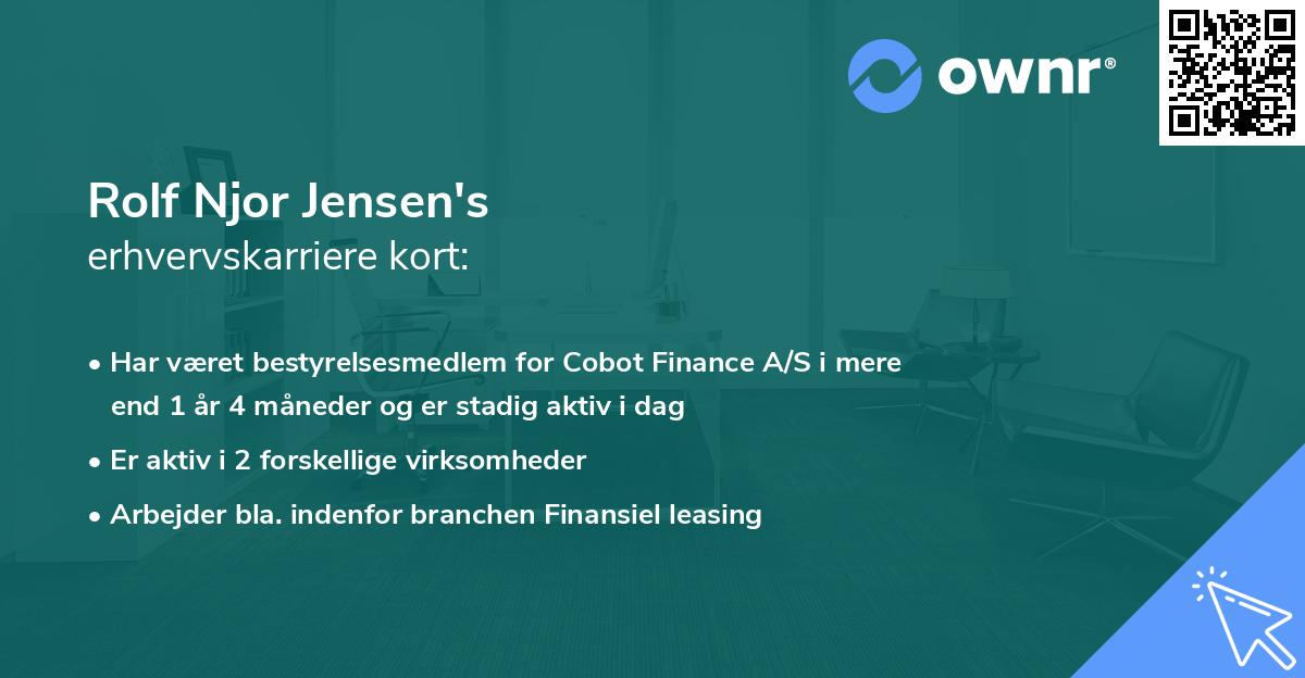 Rolf Njor Jensen's erhvervskarriere kort