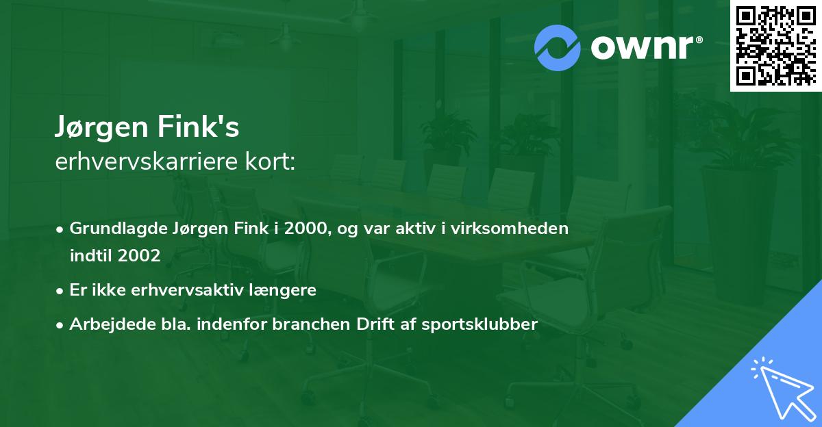 Jørgen Fink's erhvervskarriere kort