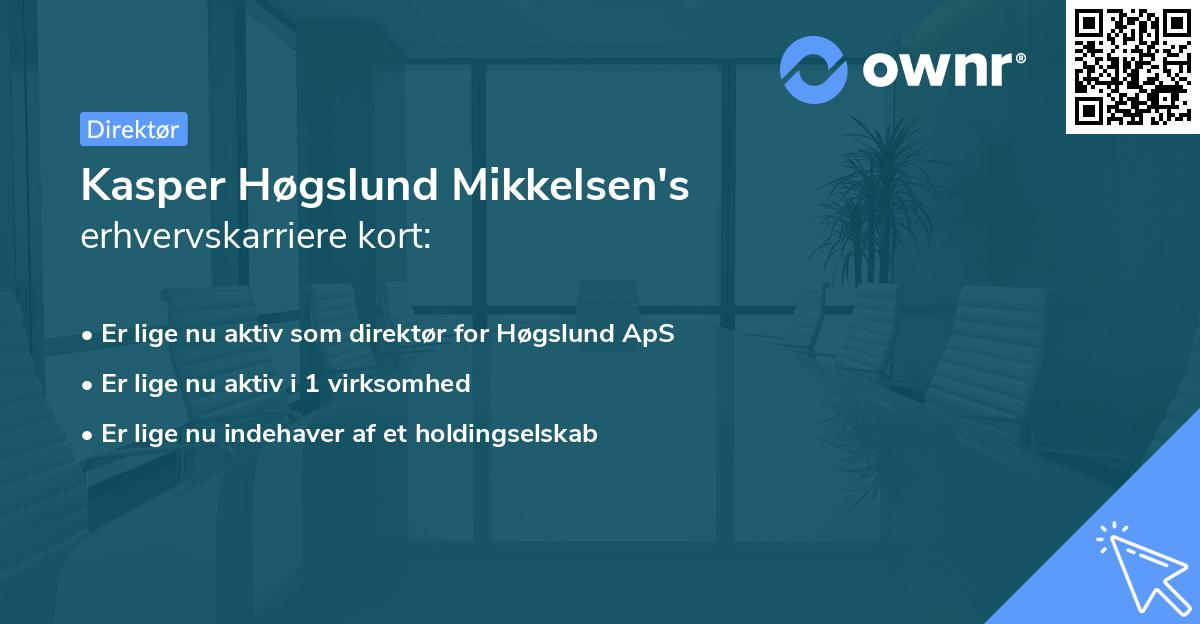 Kasper Høgslund Mikkelsen's erhvervskarriere kort