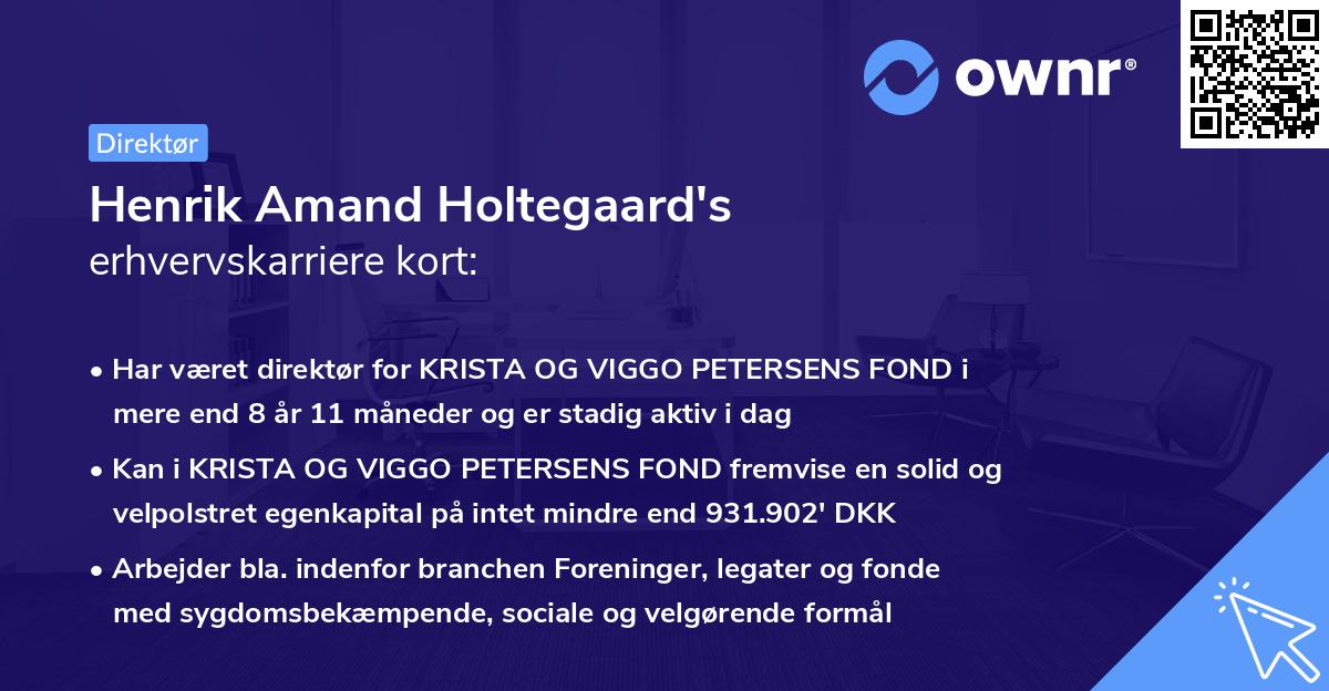 Henrik Amand Holtegaard's erhvervskarriere kort