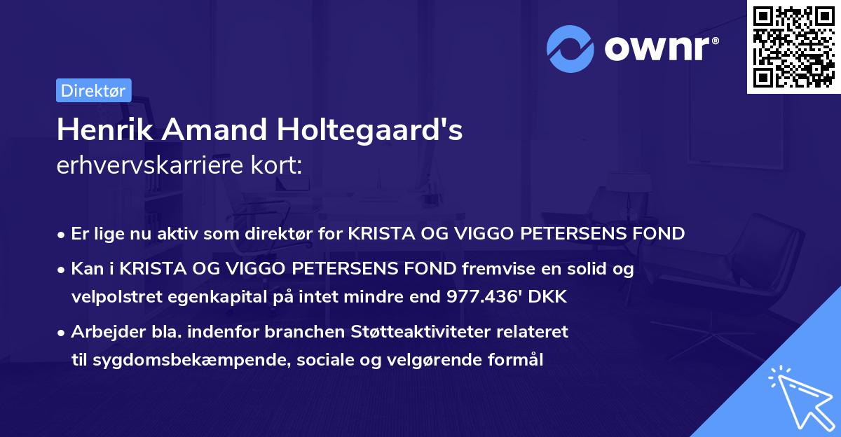 Henrik Amand Holtegaard's erhvervskarriere kort