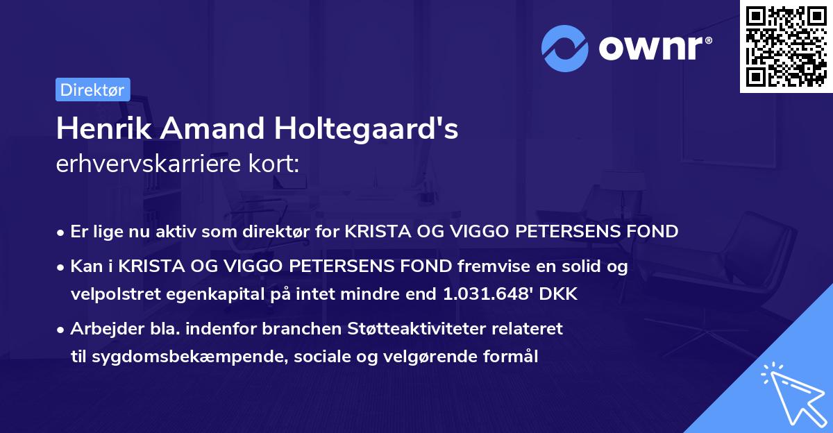 Henrik Amand Holtegaard's erhvervskarriere kort