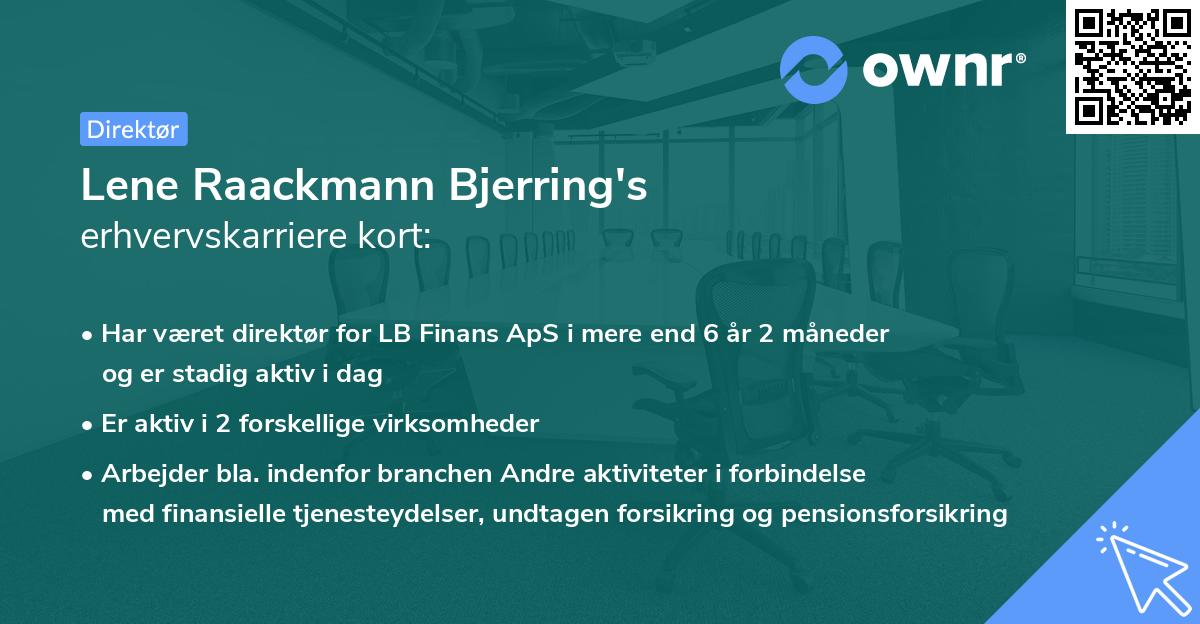 Lene Raackmann Bjerring's erhvervskarriere kort