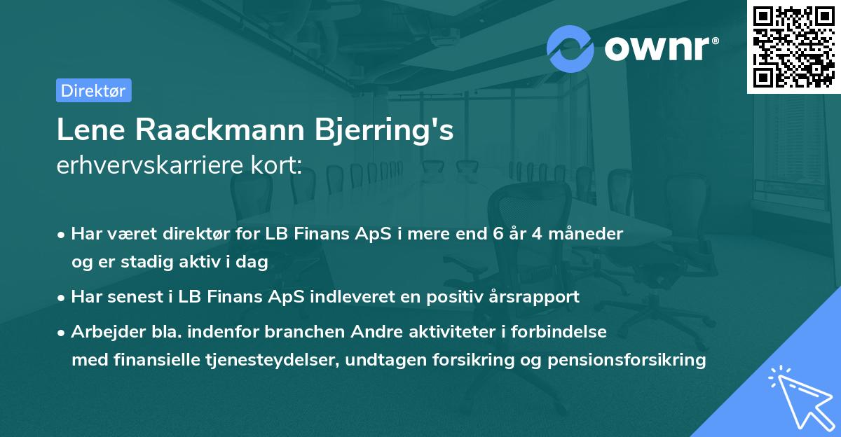 Lene Raackmann Bjerring's erhvervskarriere kort