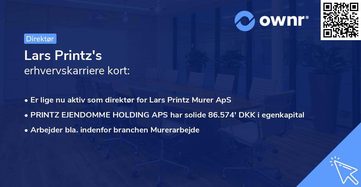 Lars Printz's erhvervskarriere kort