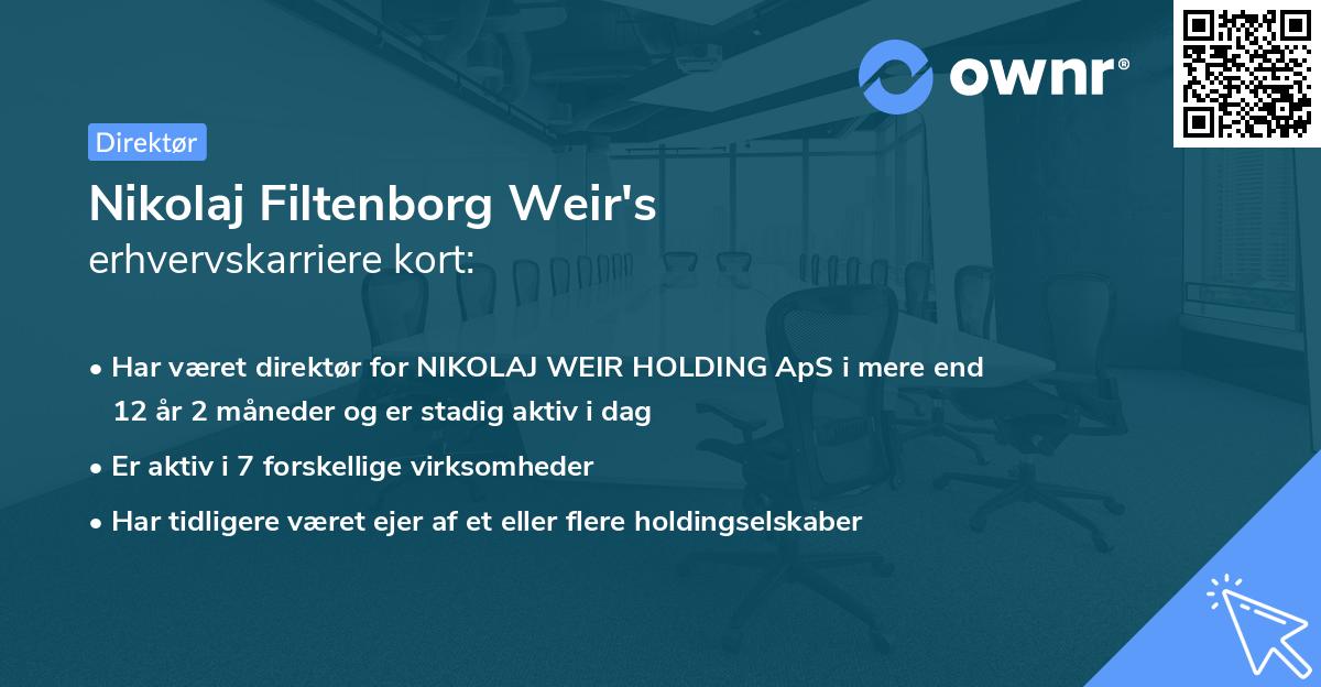 Nikolaj Filtenborg Weir's erhvervskarriere kort