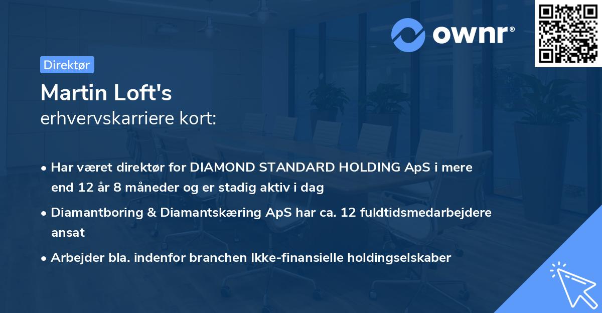 Martin Loft's erhvervskarriere kort