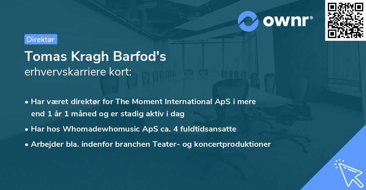 Tomas Kragh Barfod's erhvervskarriere kort