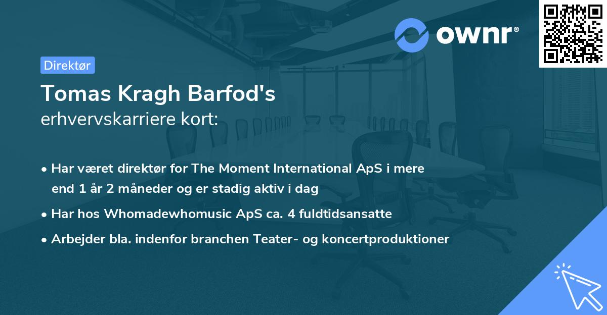 Tomas Kragh Barfod's erhvervskarriere kort