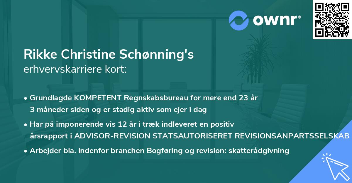 Rikke Christine Schønning's erhvervskarriere kort