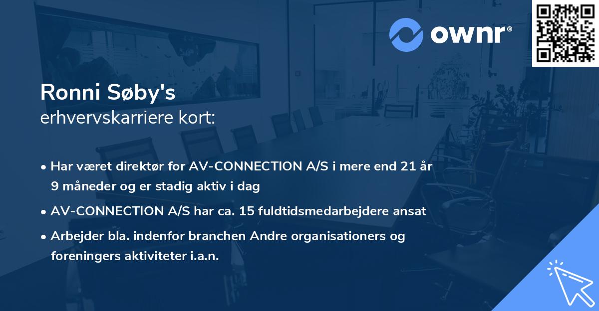 Ronni Søby's erhvervskarriere kort