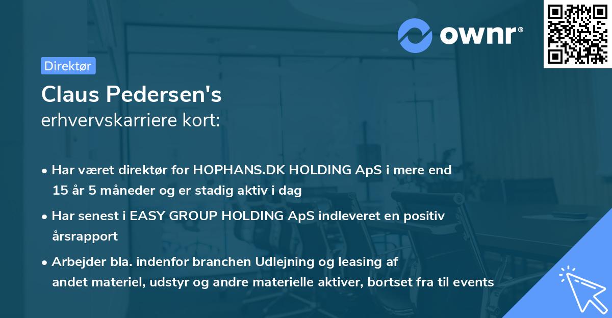 Claus Pedersen's erhvervskarriere kort
