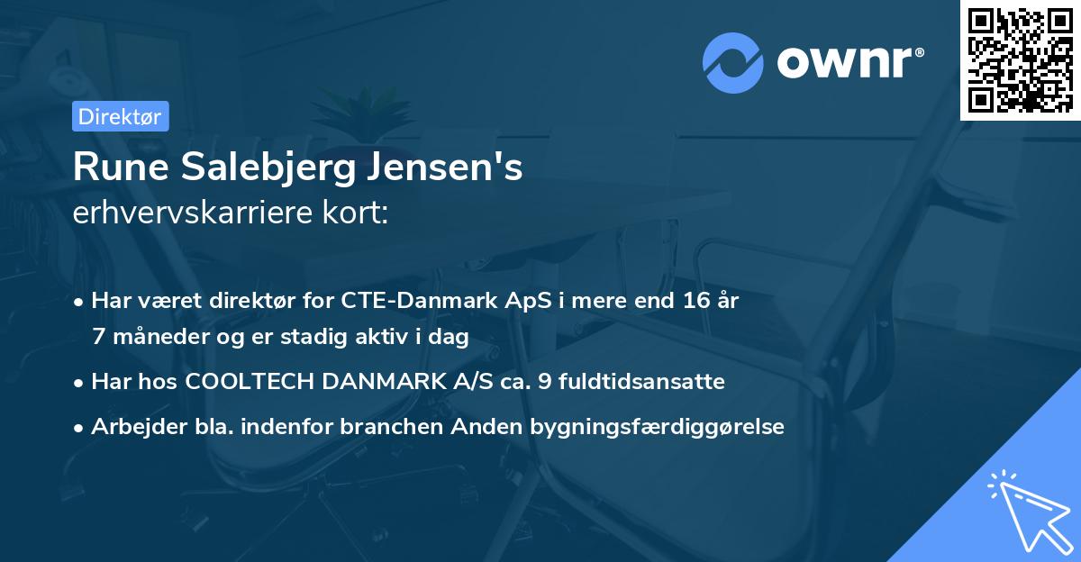 Rune Salebjerg Jensen's erhvervskarriere kort