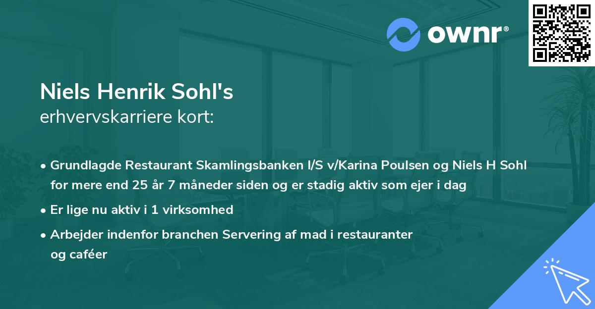 Niels Henrik Sohl's erhvervskarriere kort