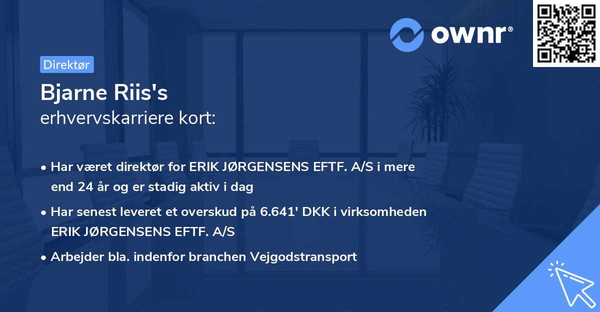 Bjarne Riis's erhvervskarriere kort