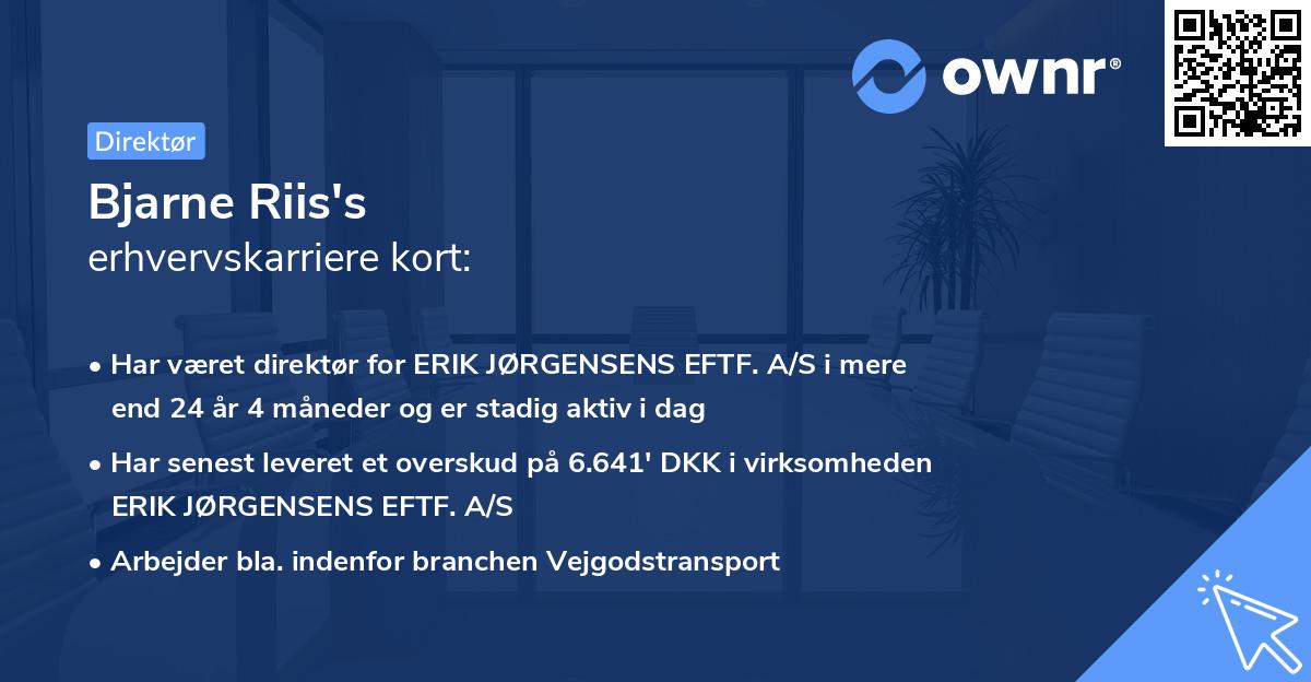 Bjarne Riis's erhvervskarriere kort