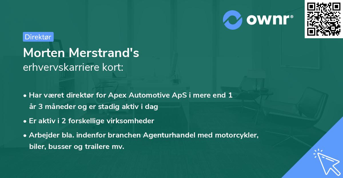 Morten Merstrand's erhvervskarriere kort