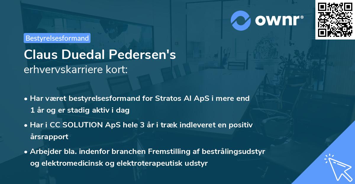 Claus Duedal Pedersen's erhvervskarriere kort