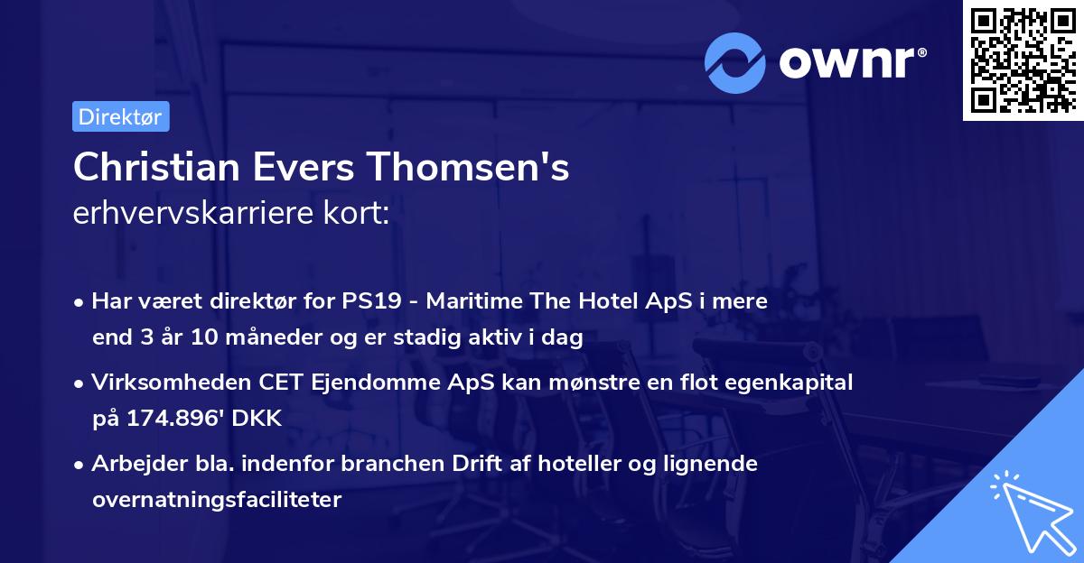 Christian Evers Thomsen's erhvervskarriere kort