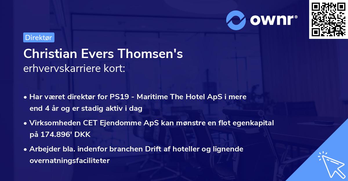 Christian Evers Thomsen's erhvervskarriere kort