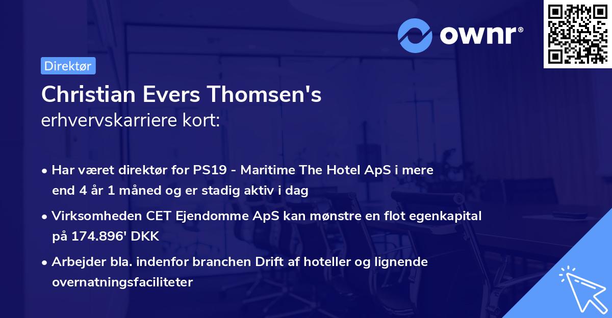 Christian Evers Thomsen's erhvervskarriere kort