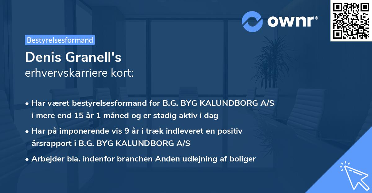 Denis Granell's erhvervskarriere kort