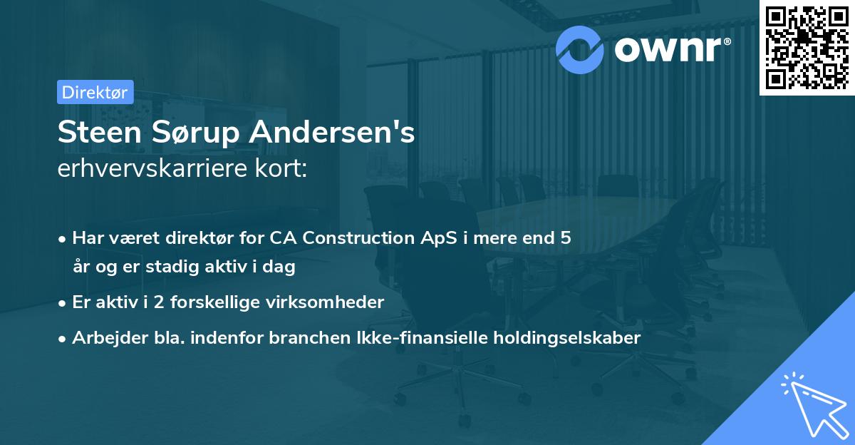 Steen Sørup Andersen's erhvervskarriere kort