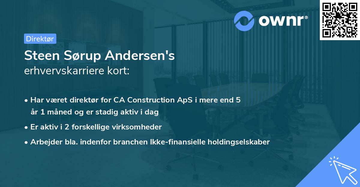 Steen Sørup Andersen's erhvervskarriere kort