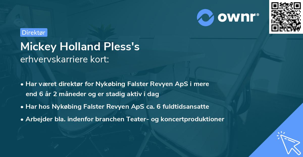 Mickey Holland Pless's erhvervskarriere kort